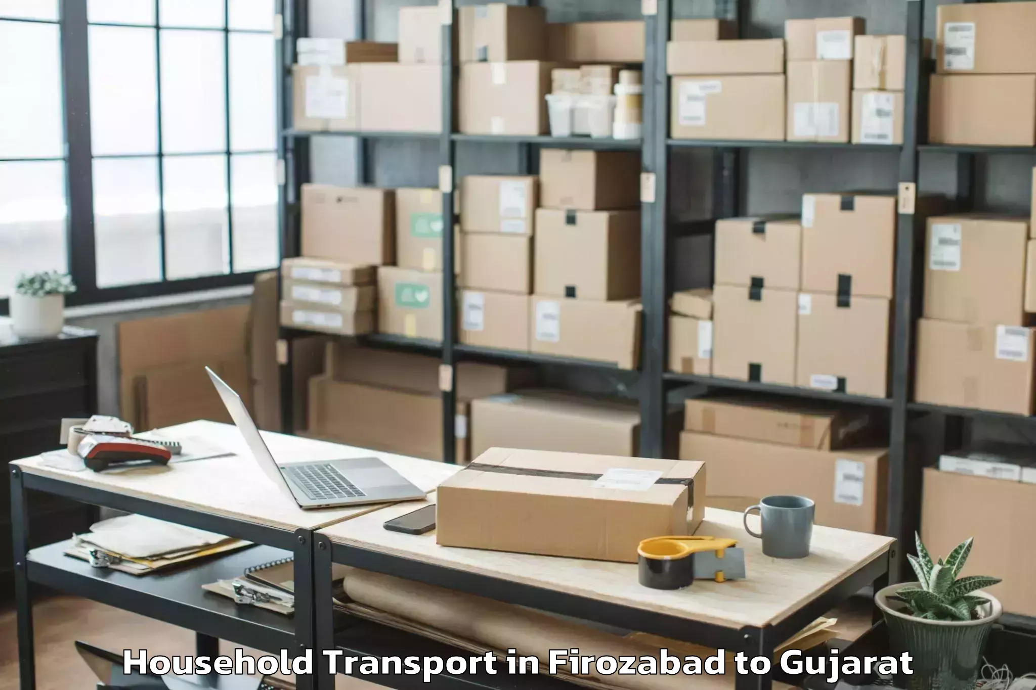 Get Firozabad to Porbandar Household Transport